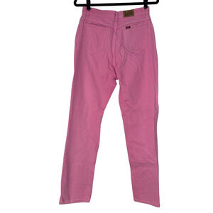 Vintage Lee Jeans Womens 28 x 32 Pink High Waist Straight Leg Made USA 90s Pants